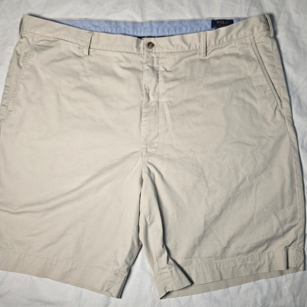 Polo Ralph Lauren Shorts 46B Tan Khaki Stretch Classic Fit Chino Pony Logo